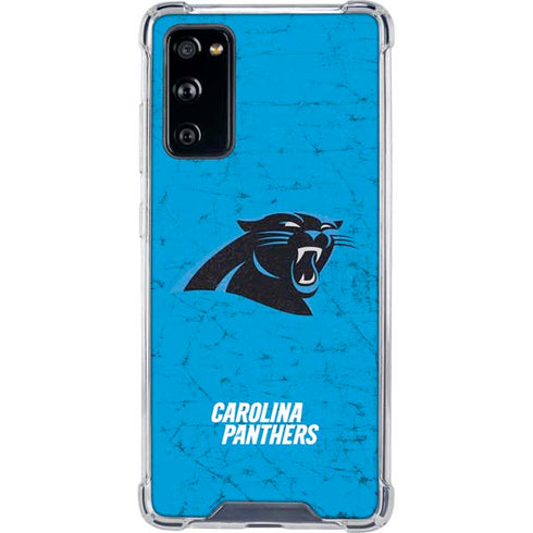 NFL Carolina Panthers Distressed Alternate Galaxy S20 FE Clear Case